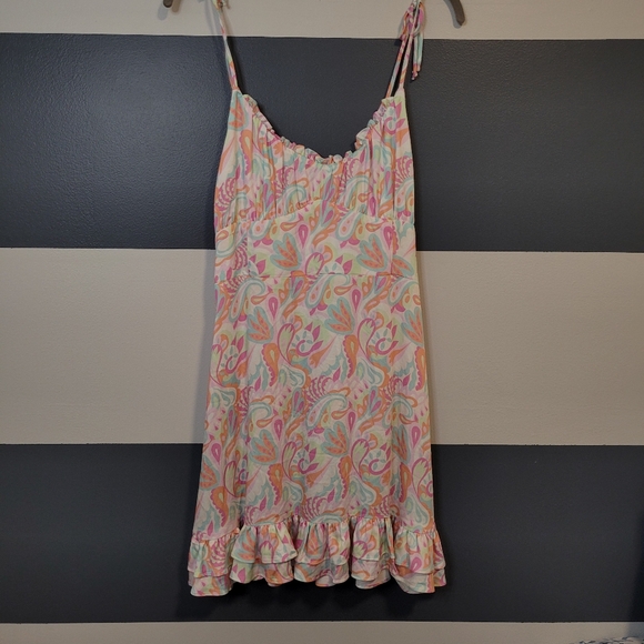 NWT Shore Brand "Sicily" Dress Pastel Paisley Women's Size Large Made in USA - Picture 1 of 14